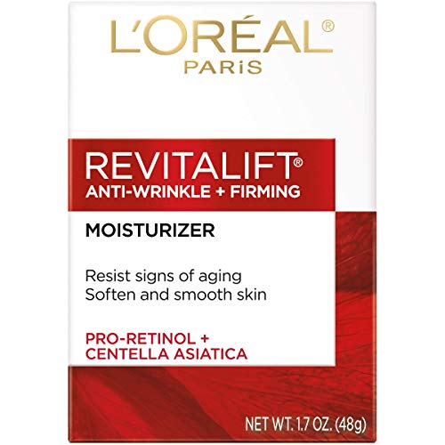 L'Oreal Paris Revitalift cream texture being applied for hydration and smoothing.