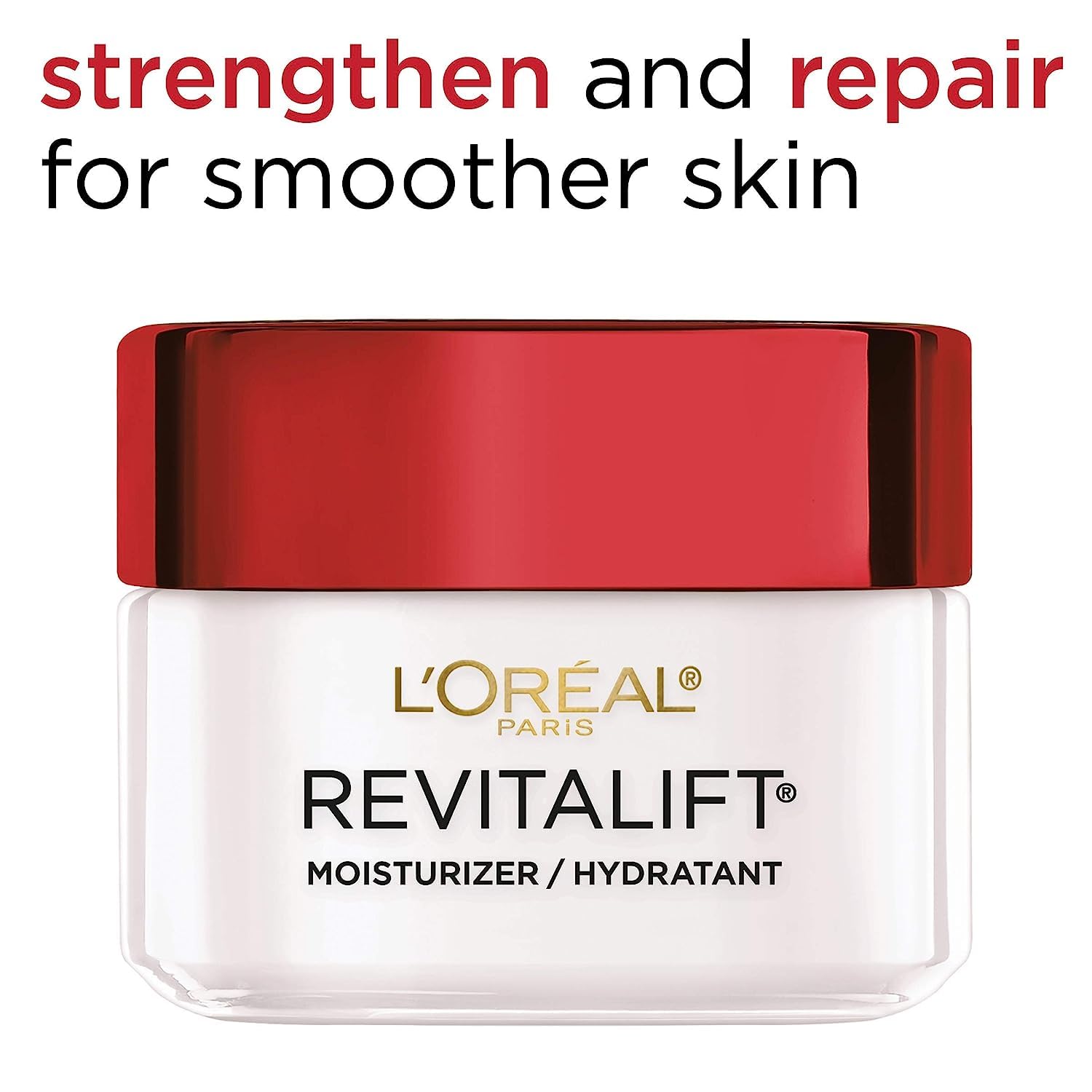 L'Oreal Paris Revitalift day cream in hand shows easy application and moisturization.