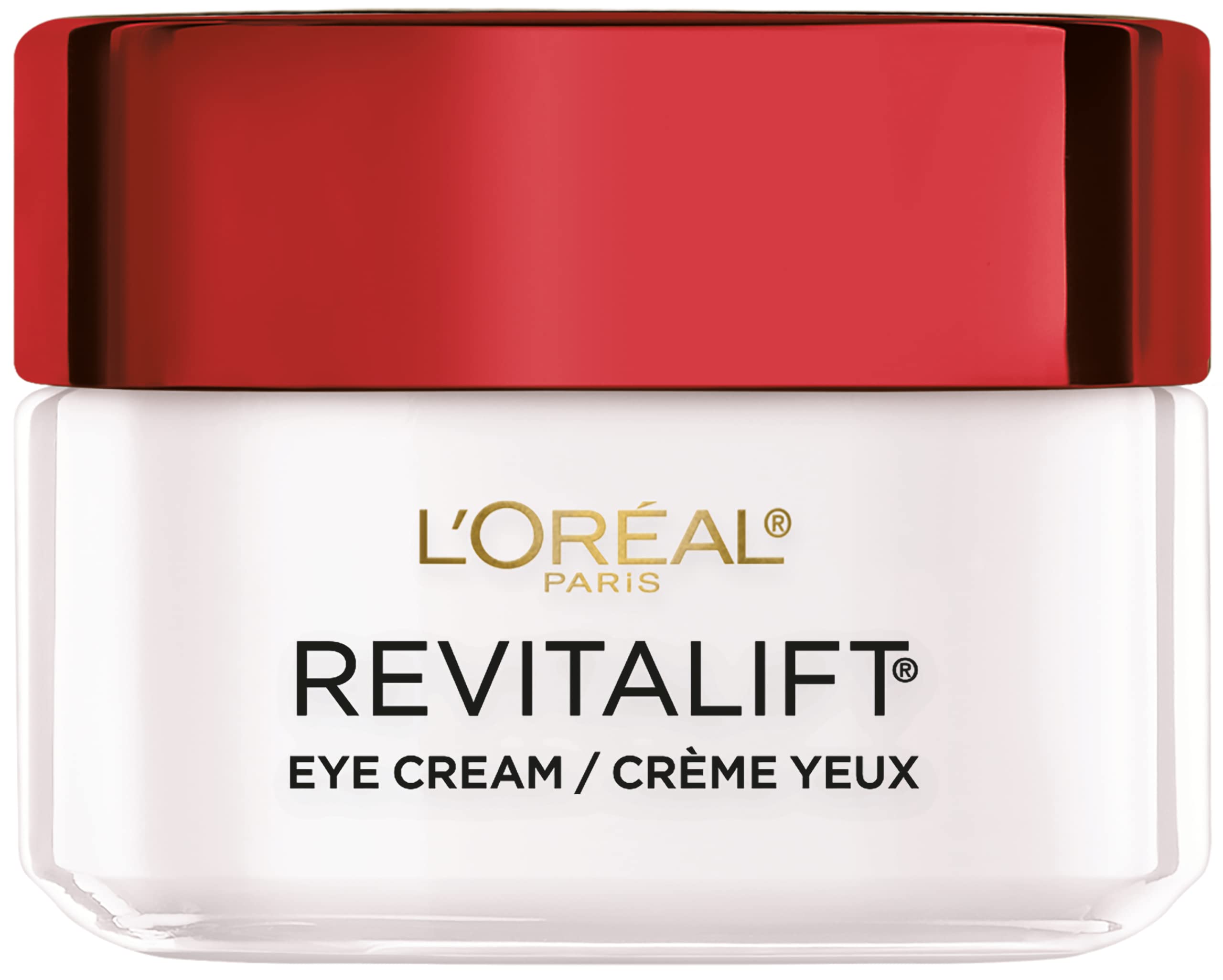 L'Oreal Paris Revitalift eye cream pro-retinol tube shows firming action for the eye area.