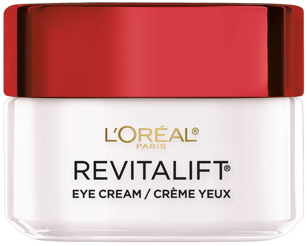 L'Oreal Paris Revitalift eye cream pro-retinol tube shows firming action for the eye area.