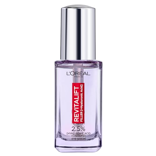 L'Oreal Paris Revitalift Filler Eye Serum cooling beads applicator ready for massage.