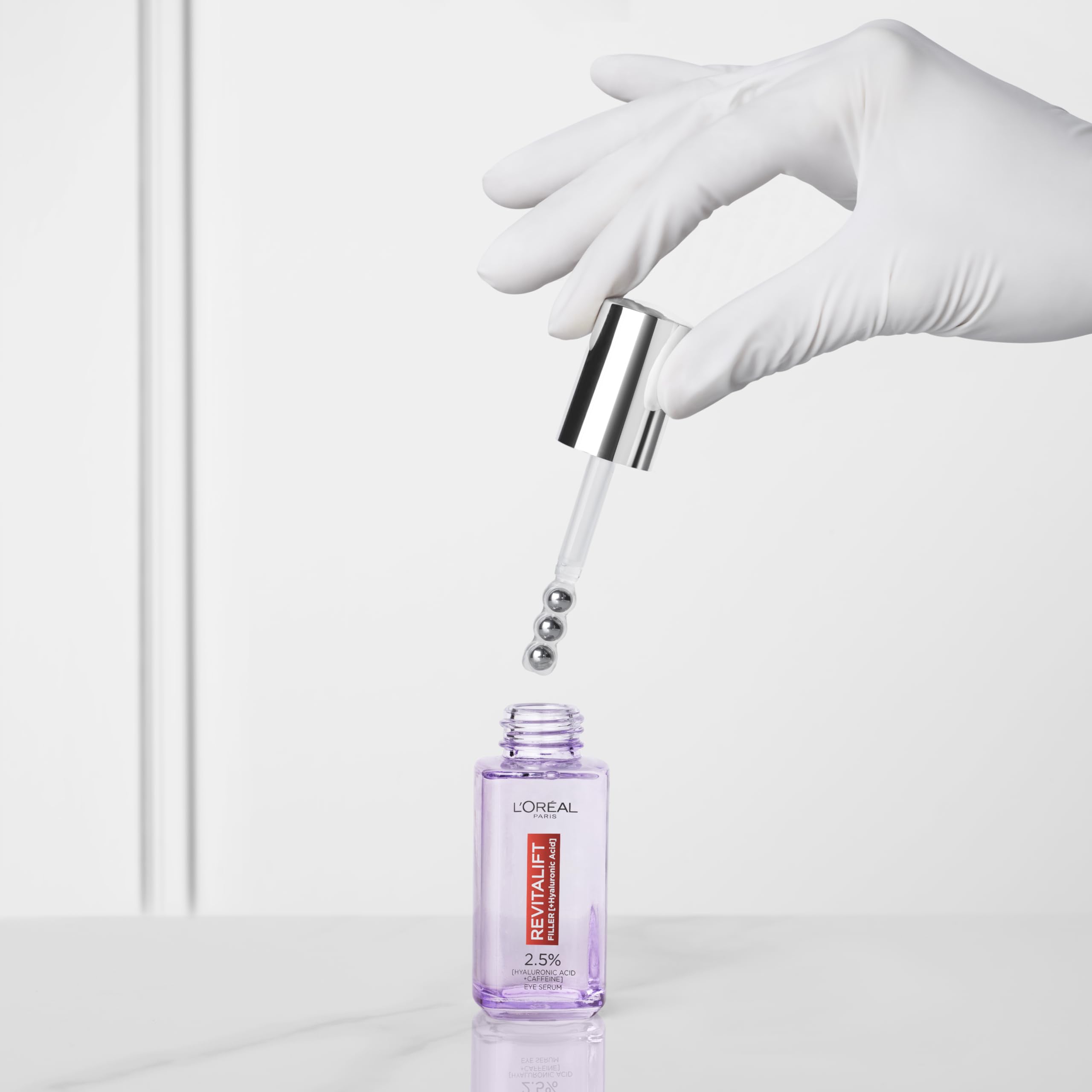 L'Oreal Paris Revitalift Filler Eye Serum brightening under-eye appearance.