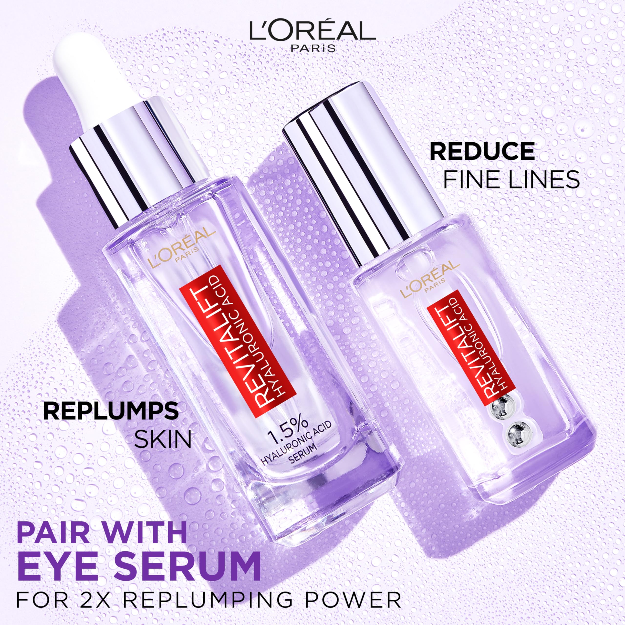 L'Oreal Paris Revitalift Filler Serum in a morning routine setting.