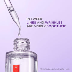 L'Oreal Paris Revitalift on-hand application demonstrates fast-absorbing gel texture.
