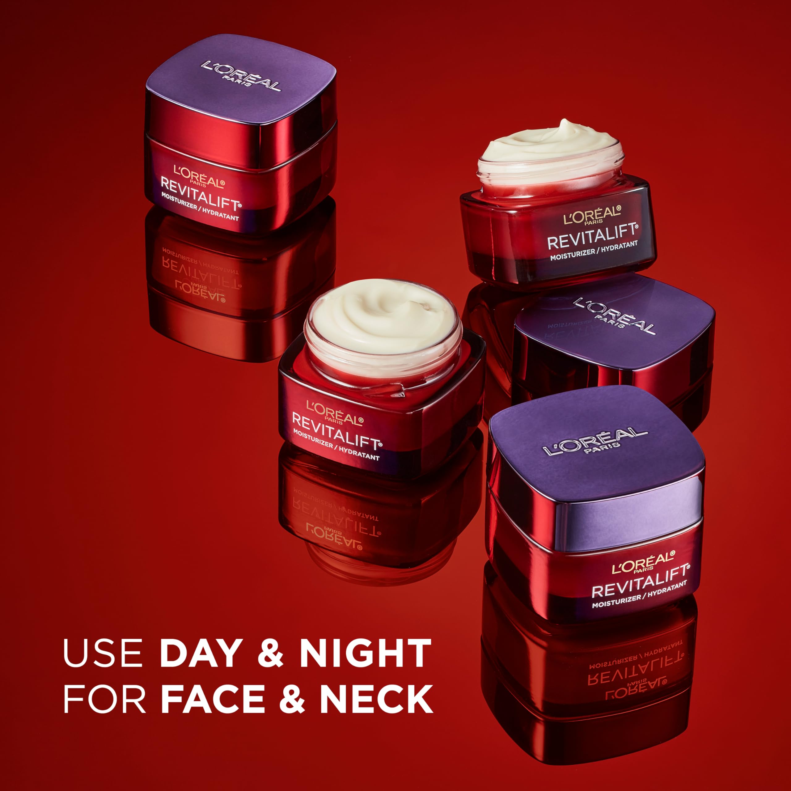 Morning skincare routine shot showing Revitalift used before makeup in daily regimen.