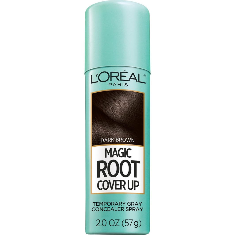 L'Oreal Paris Root Cover Up bottle shows quick gray root concealment between colorings