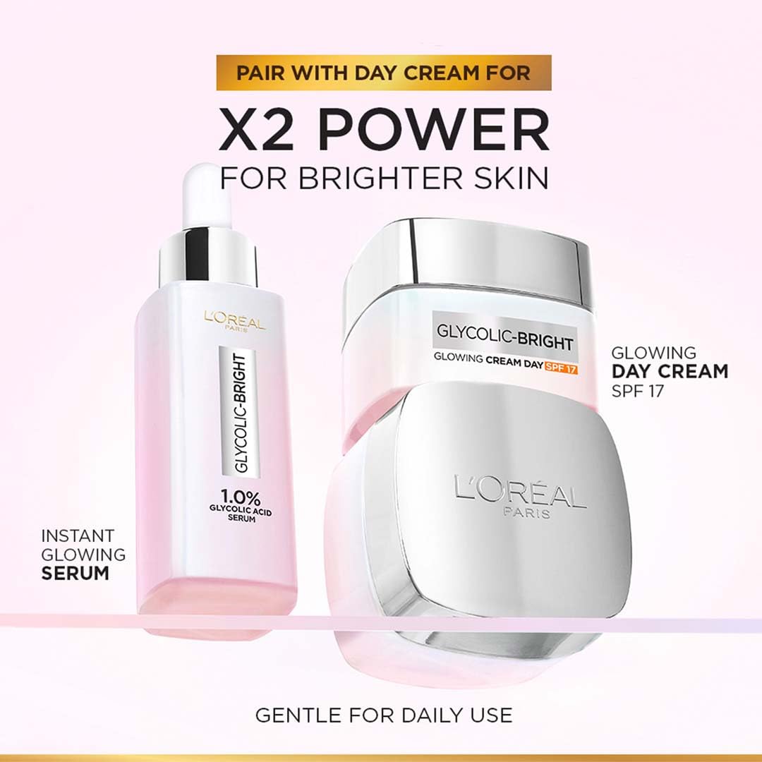 L'Oreal Paris serum texture swatch reveals lightweight, fast-absorbing formula.