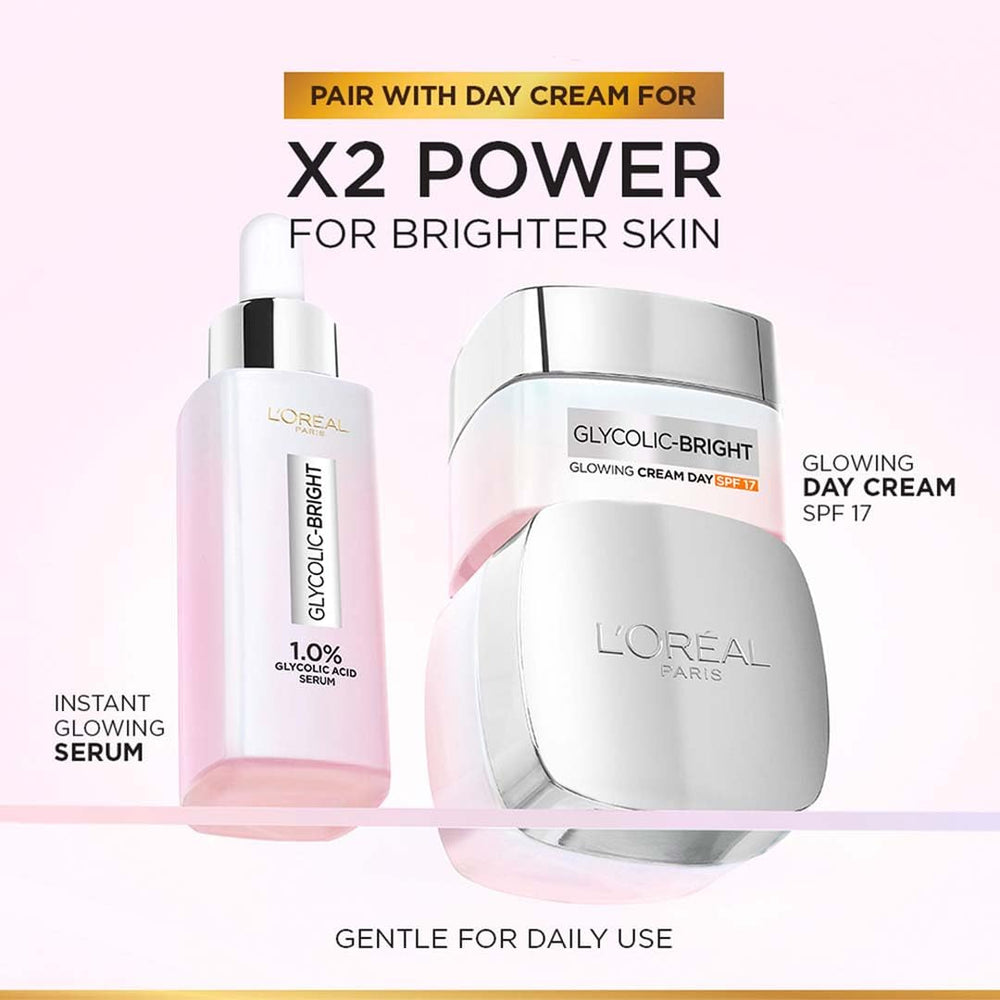 L'Oreal Paris serum texture swatch reveals lightweight, fast-absorbing formula.