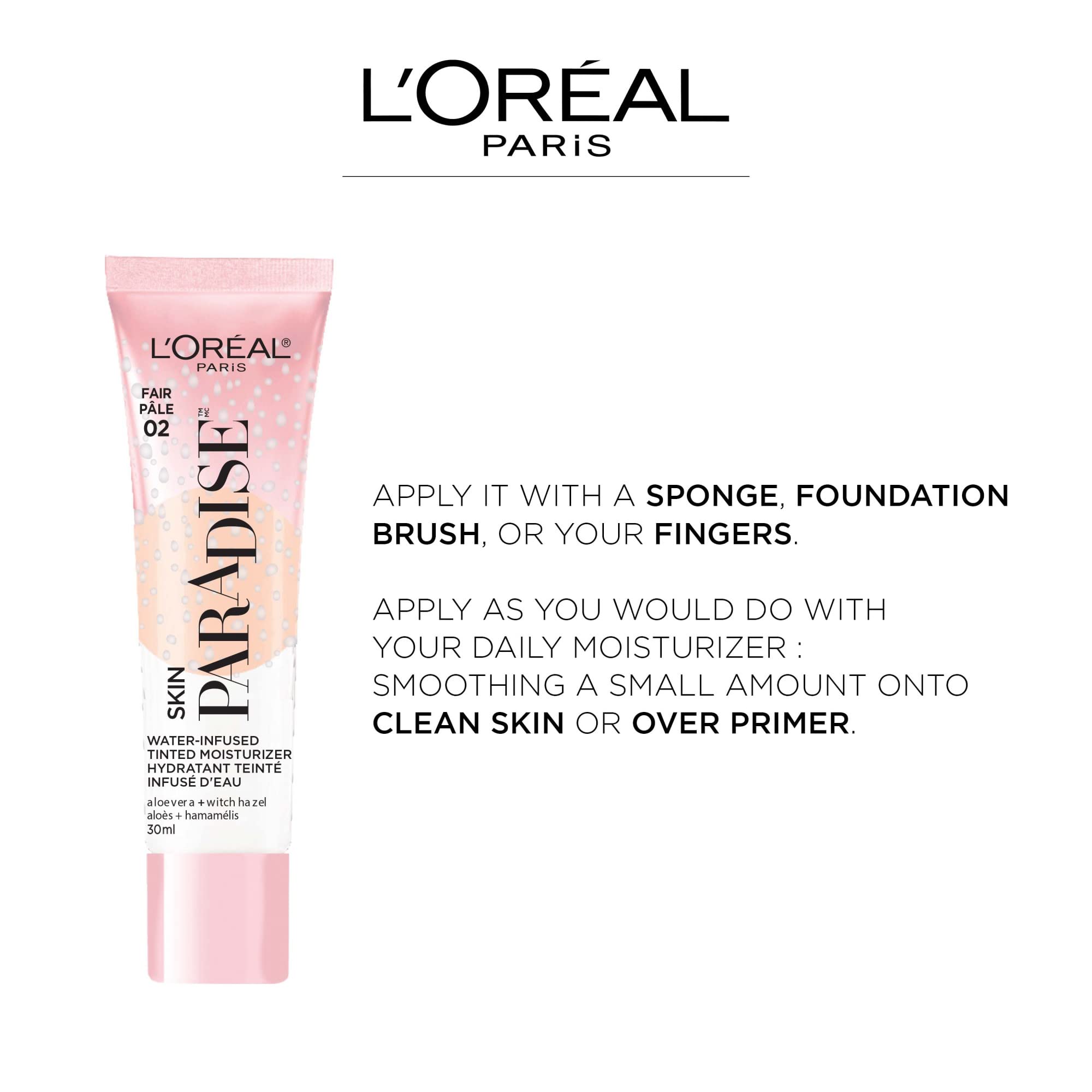 L'Oreal Paris Skin Paradise water-based texture close-up emphasizes breathable hydration