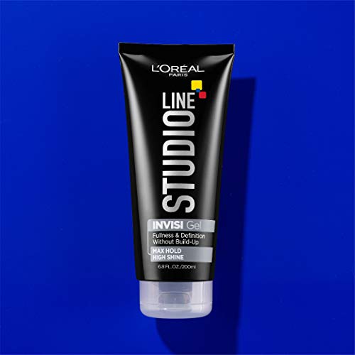 L'Oreal Paris Studio Line Invisi Gel 6.8 oz bottle highlights no-build-up formula for busy mornings.
