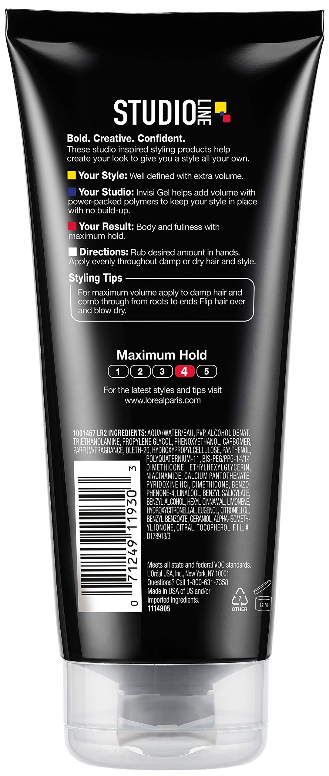 L'Oreal Paris Studio Line Invisi Gel damp hair ready for blow-dry to boost volume.