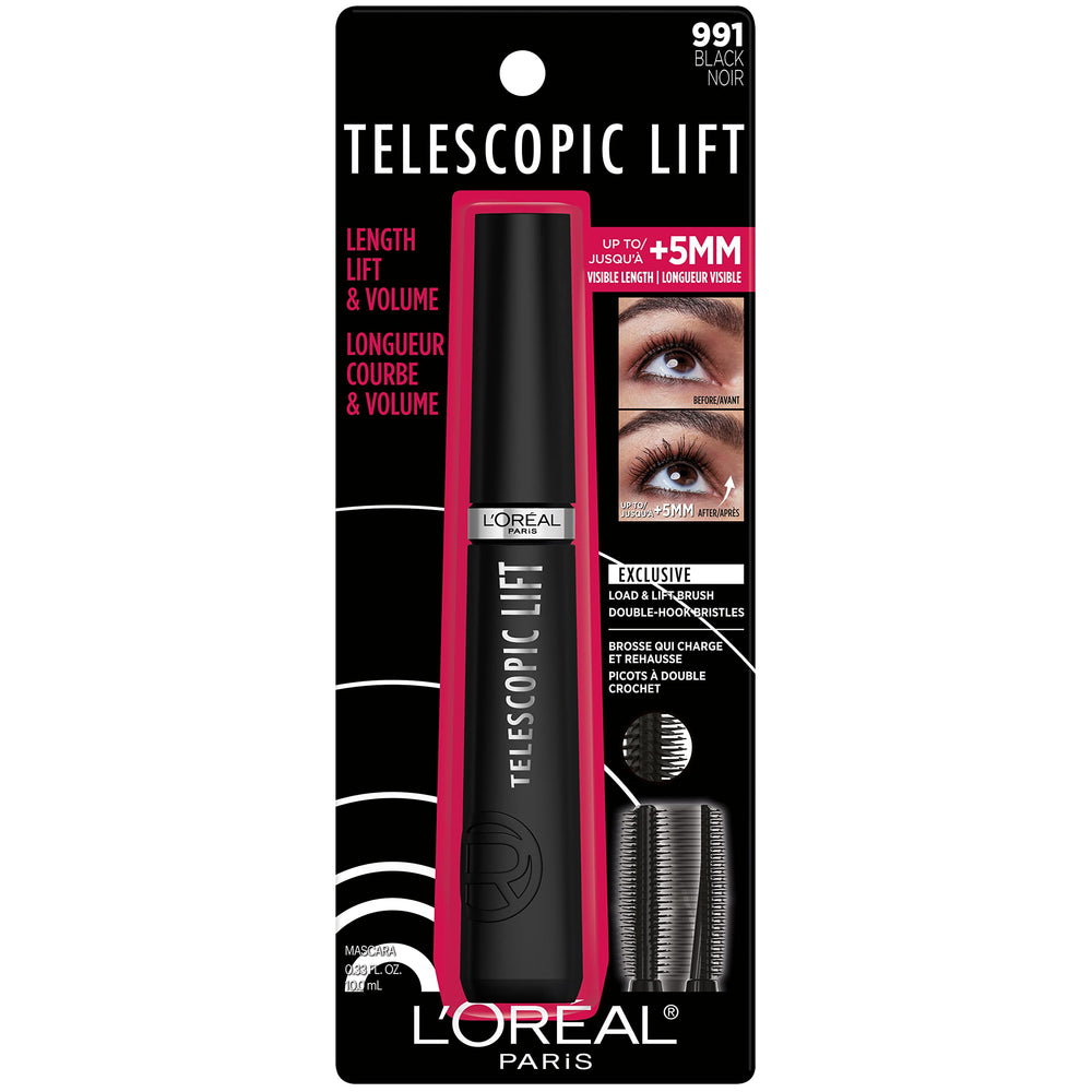 L’Oréal Paris Telescopic Lift mascara shot illustrating 36-hour wear durability
