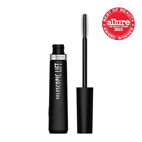 L’Oréal Paris Telescopic Lift mascara brush closeup showing double-hook bristles for lift