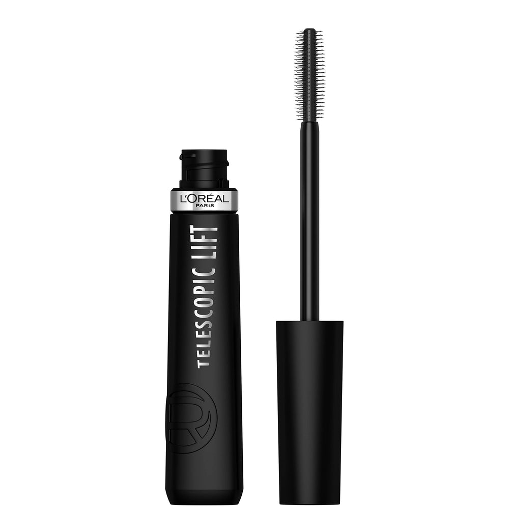 L'Oreal Paris Telescopic Lift Mascara close-up shows lift-ready lashes for instant length