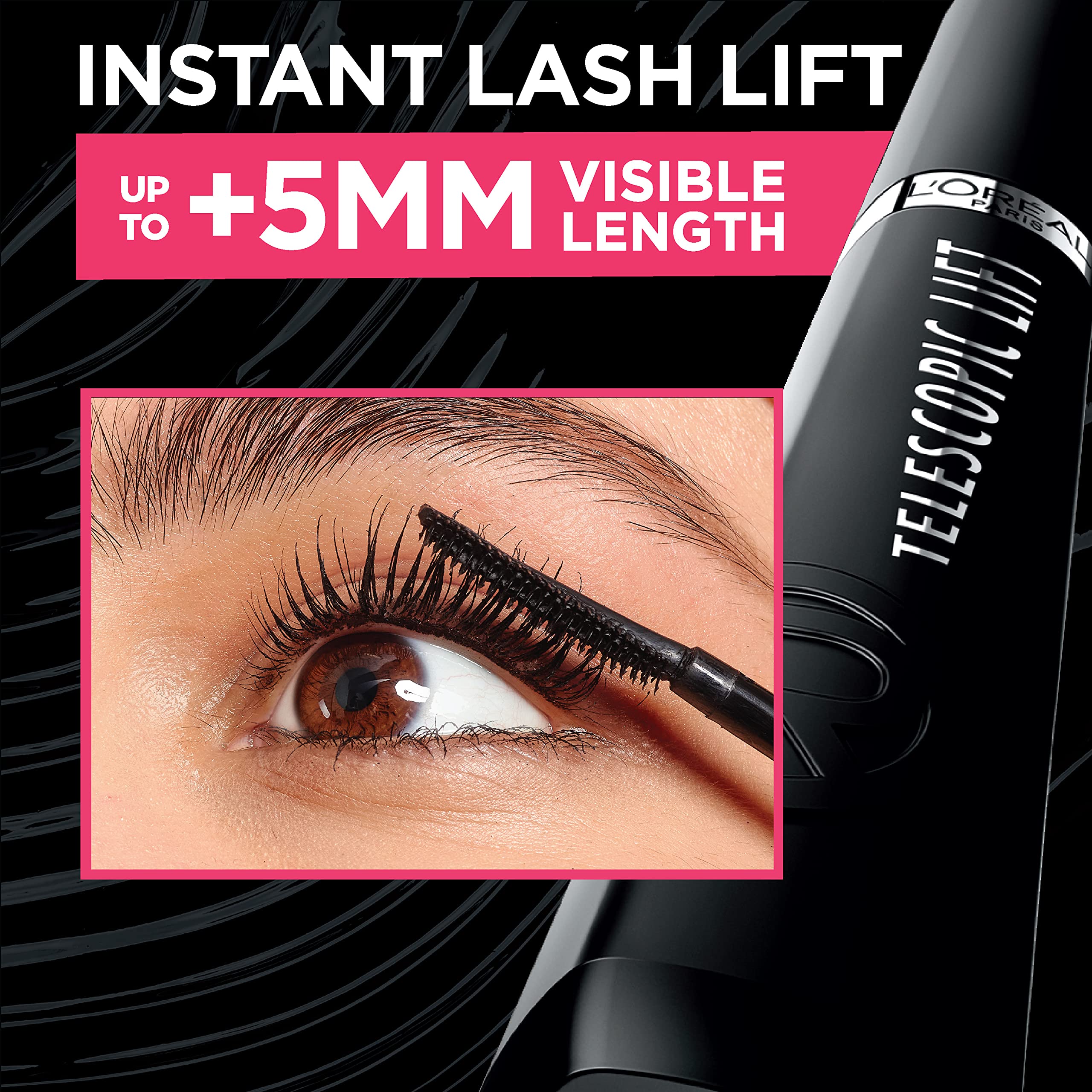 L’Oréal Paris Telescopic Lift mascara detail showing volume and definition