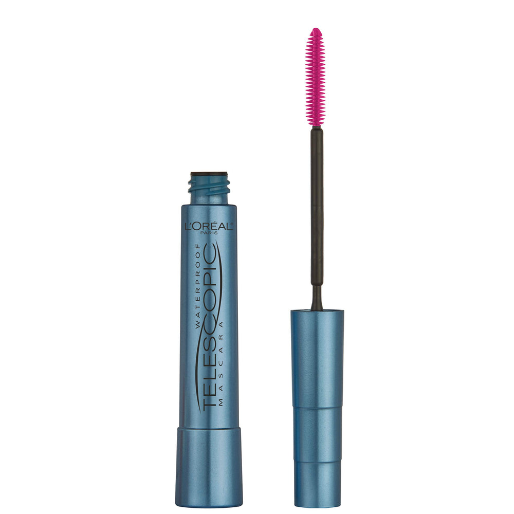 L'Oreal Paris Telescopic Waterproof mascara precision brush lengthens lashes with defined separation.