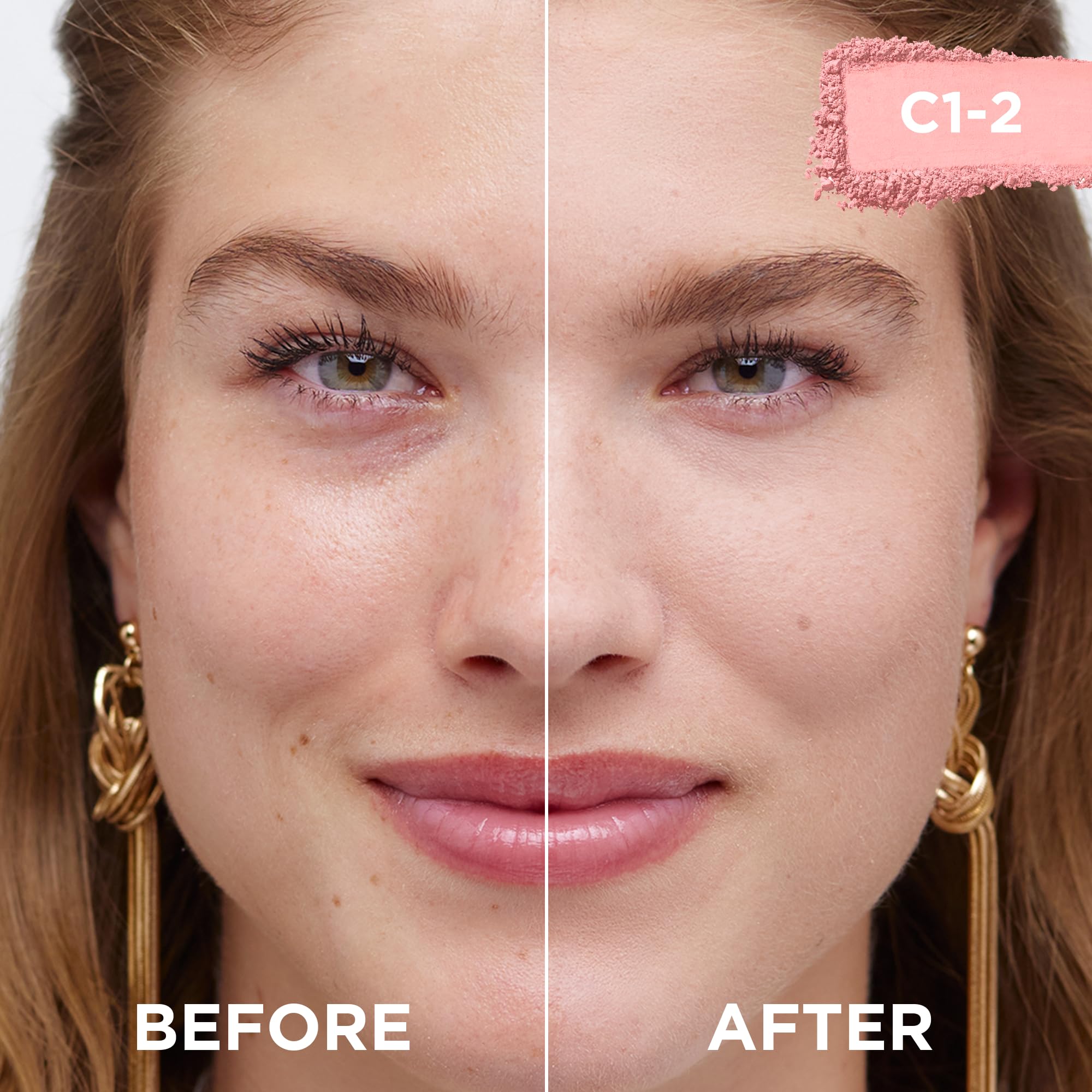L'Oreal Paris True Match Blush applied to cheeks for soft blendable color.