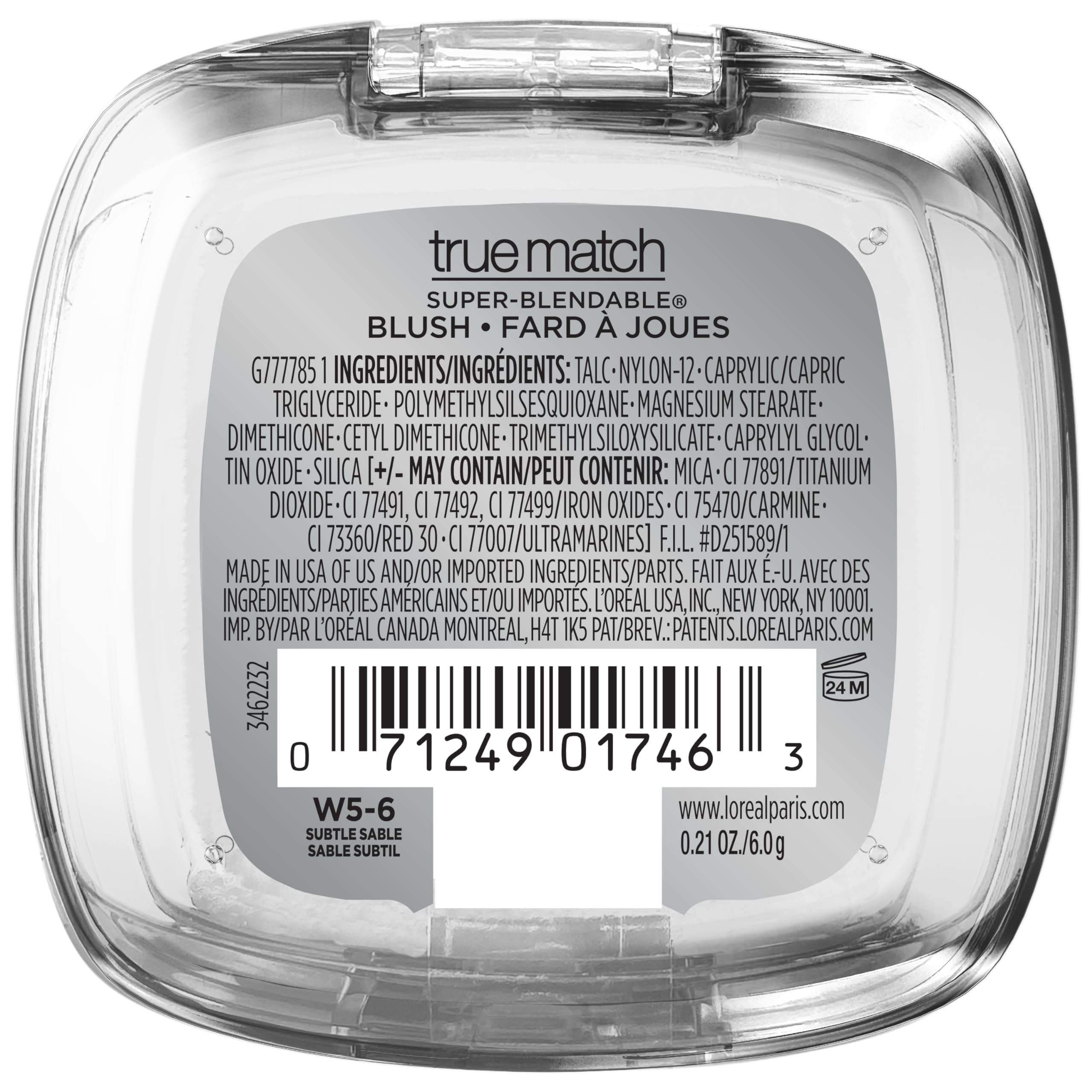 L'Oreal Paris True Match Subtle Sable swatch showing natural flush on skin