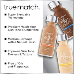 L’Oréal Paris True Match foundation with SPF 19 offering daytime protection and natural finish