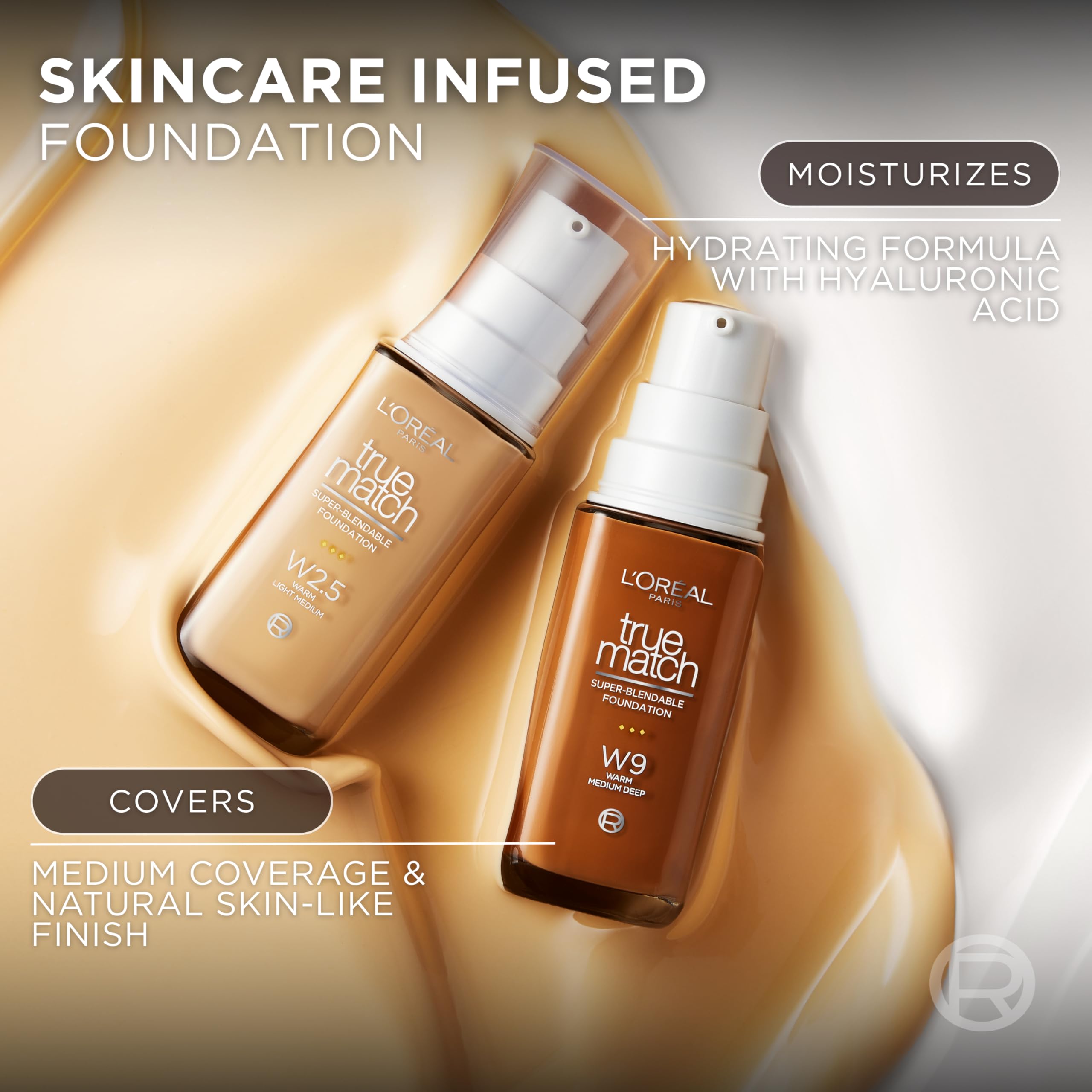 L'Oréal Paris True Match on cheek demonstrates natural skin-like finish.