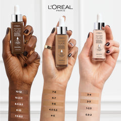 L'Oreal Paris True Match Nude Hyaluronic Serum on-face application demonstrates smooth blending.
