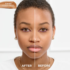 Shade swatch Cool Deep 7.5-8.5 demonstrates deep cool tone and lightweight coverage