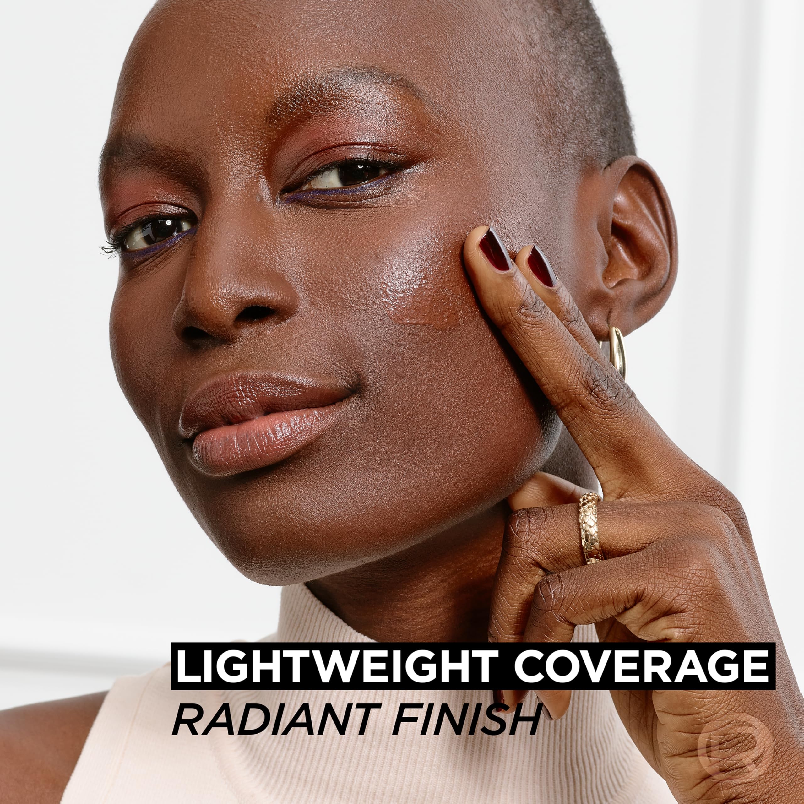 L'Oreal Paris True Match Nude Hyaluronic tinted serum foundation ingredients-hyaluronic-acid highlights hydrating formula.