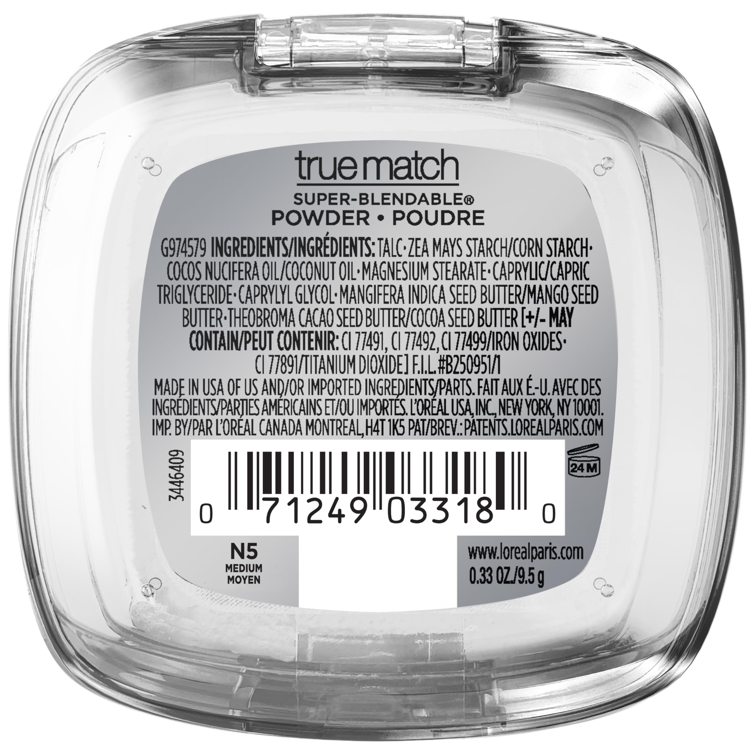 L'Oreal Paris True Match powder foundation N5 packaging varies with shade consistency
