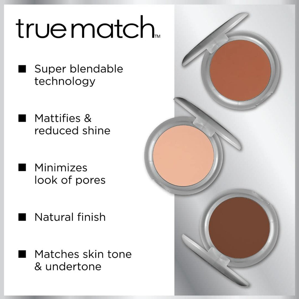 L’Oréal Paris True Match Powder highlights pearl pigments to subtly enhance skin tone.