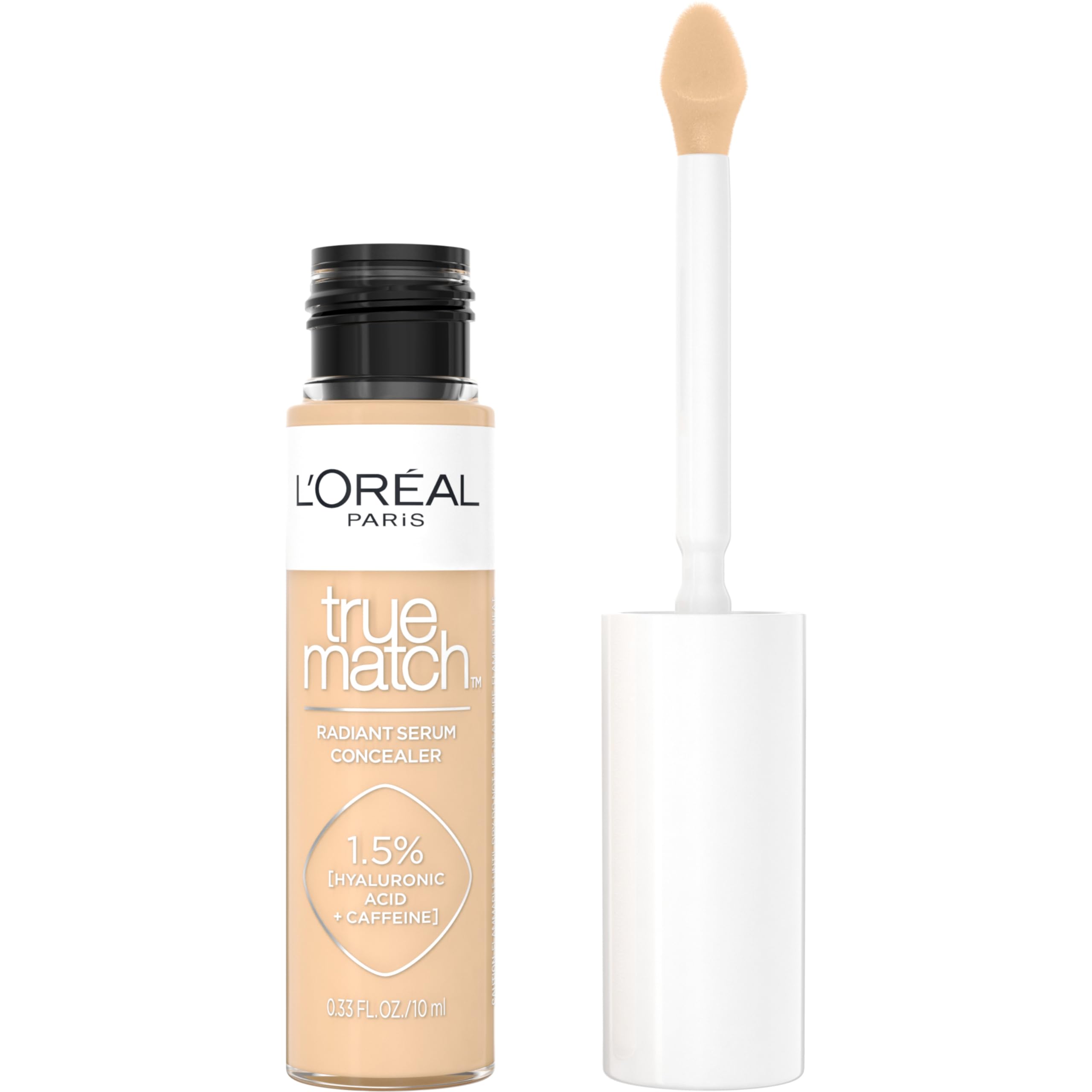 L'Oreal Paris True Match Radiant Serum Concealer with flat-tip applicator for quick, even coverage.