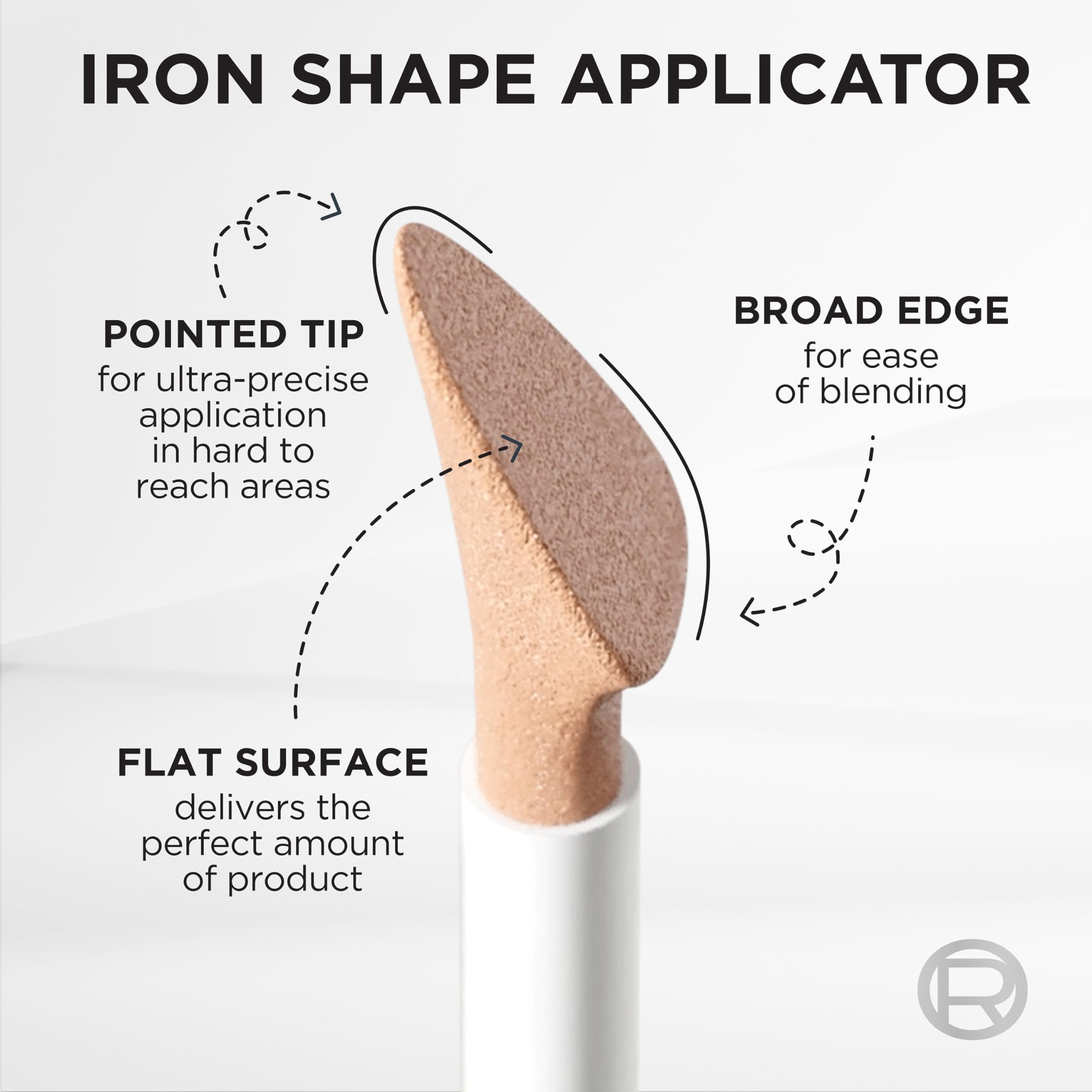 L'Oreal Paris True Match Radiant Serum Concealer under-eye swatch showing brightening effect.