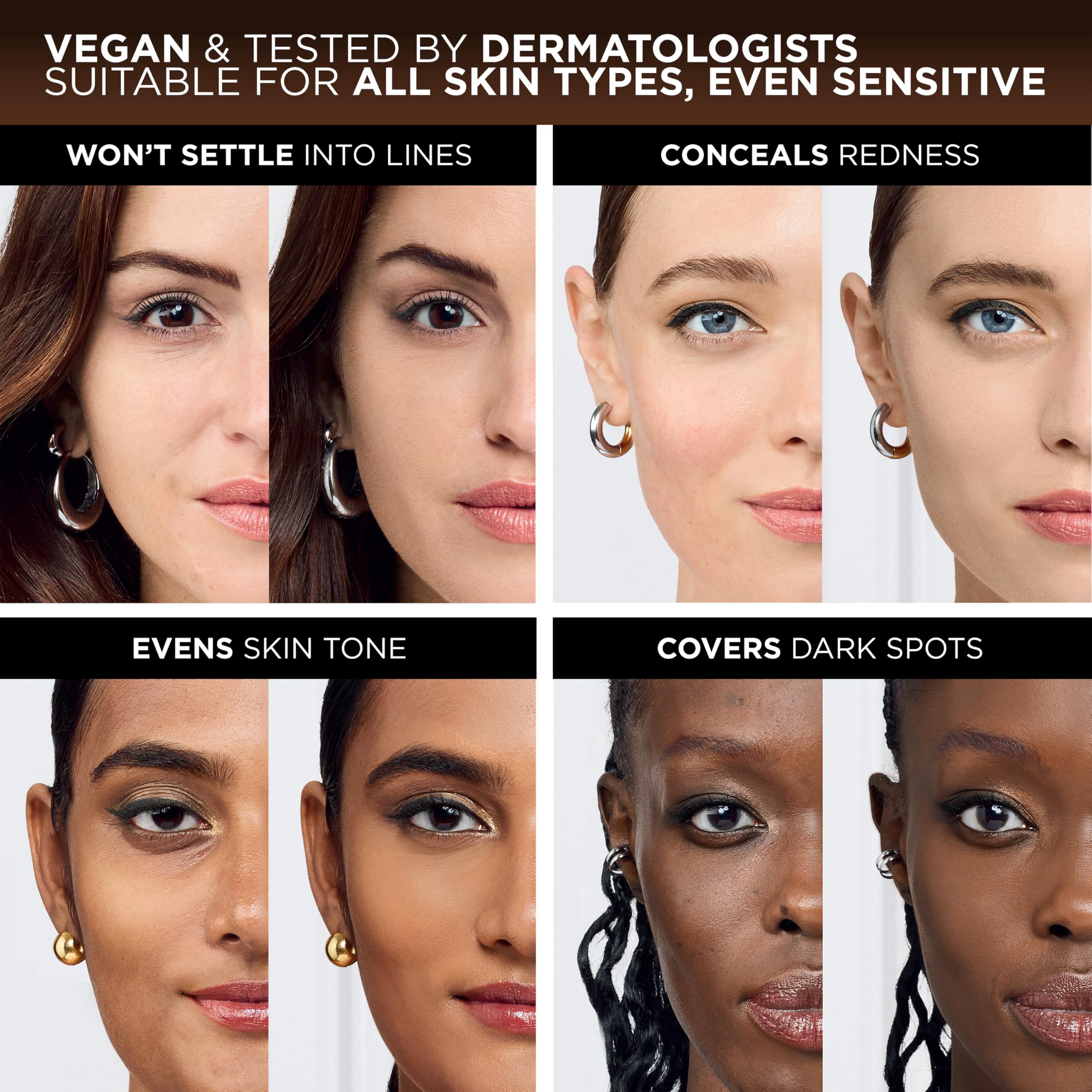L'Oréal Paris True Match sensitive-skin test demonstrates suitability for sensitive skin.