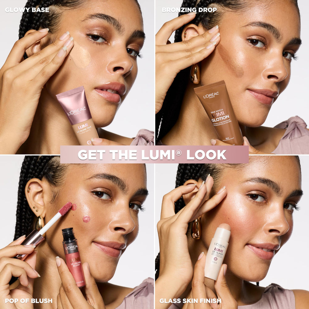 Glow finish on skin highlights healthy radiance