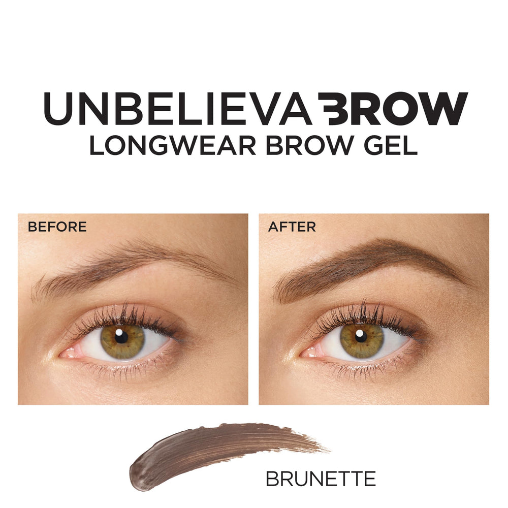 L’Oréal Paris Unbelieva-Brow brow gel before-after natural to bold.