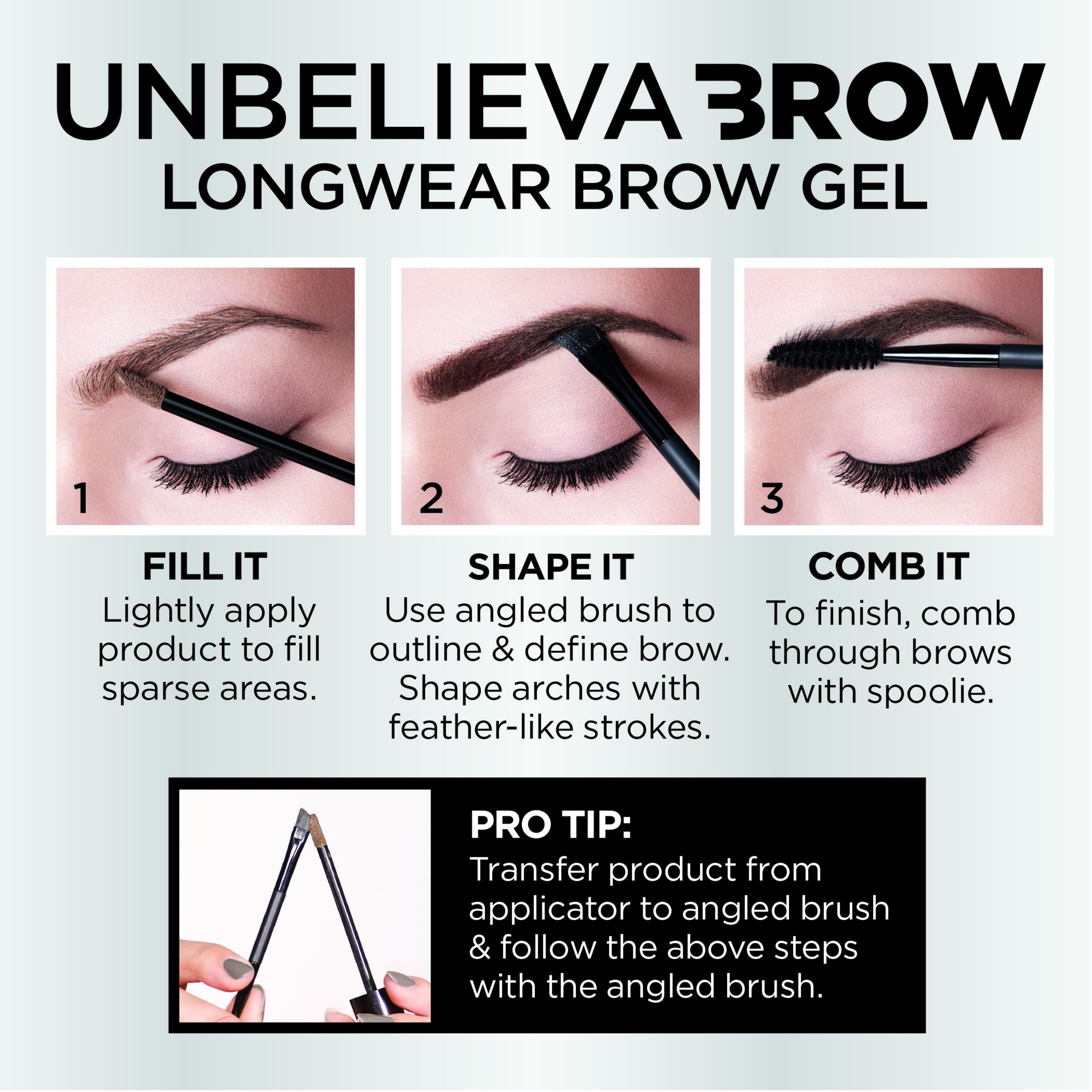 L’Oréal Paris Unbelieva-Brow no-smudge transfer example.