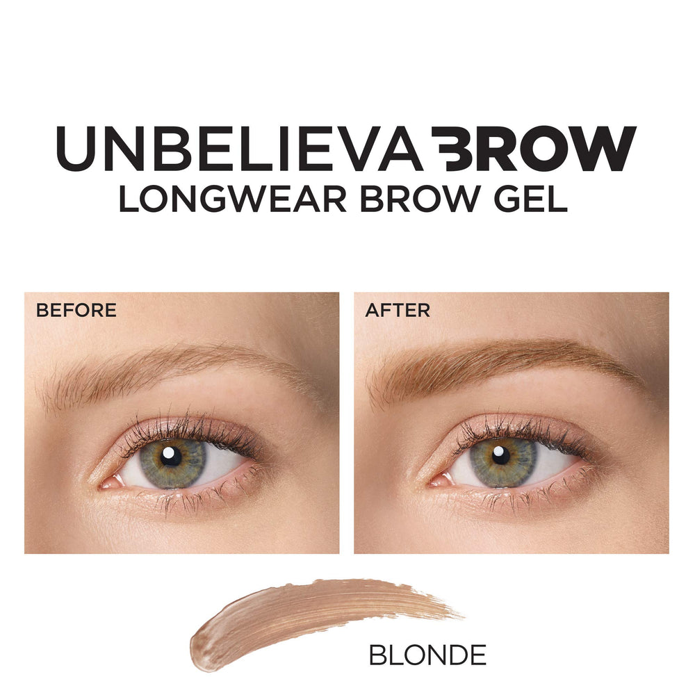 L'Oreal Paris Unbelieva-Brow blonde shade complements lighter hair tones.