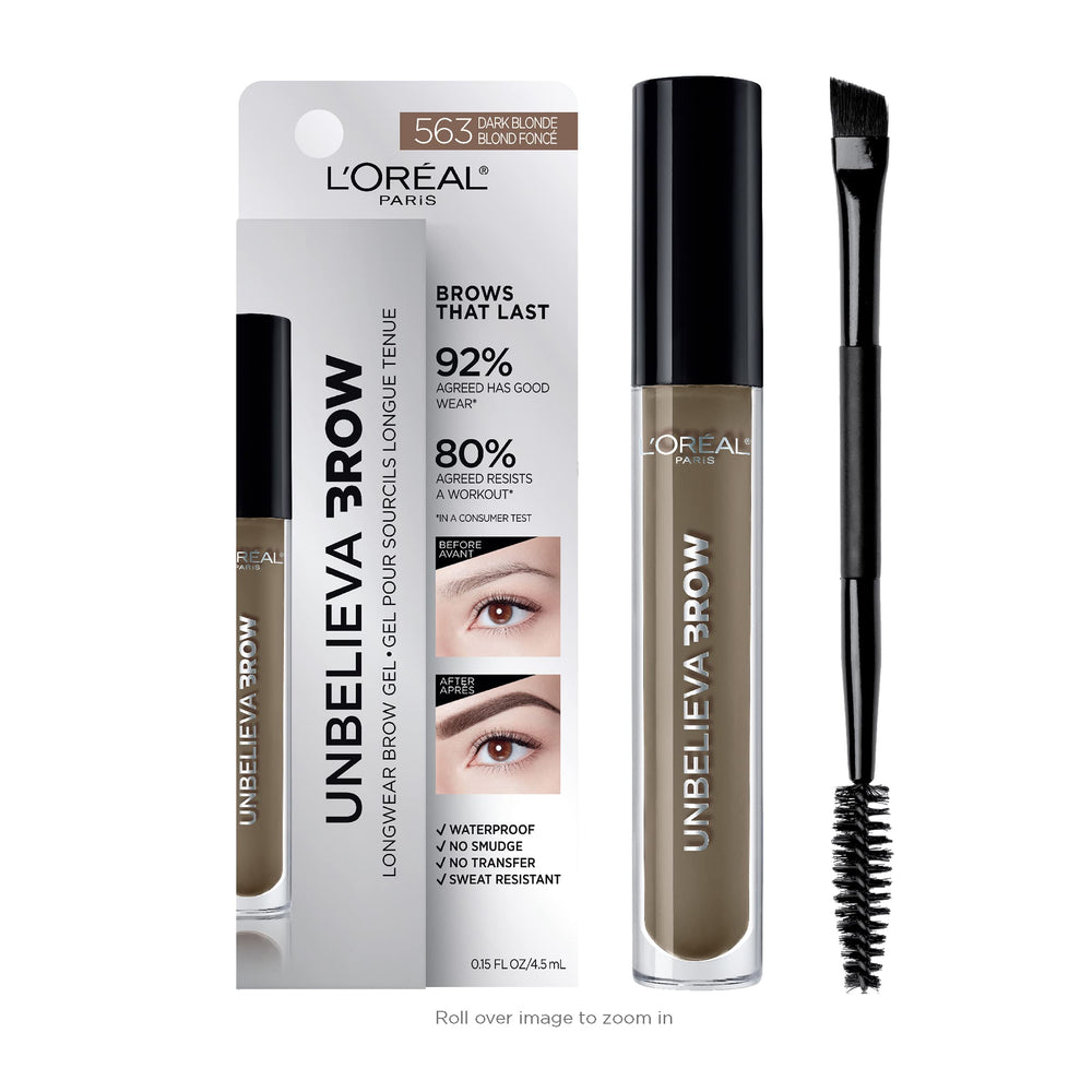 L'Oreal Paris Unbelieva-Brow longwear brow gel close-up applying precise color