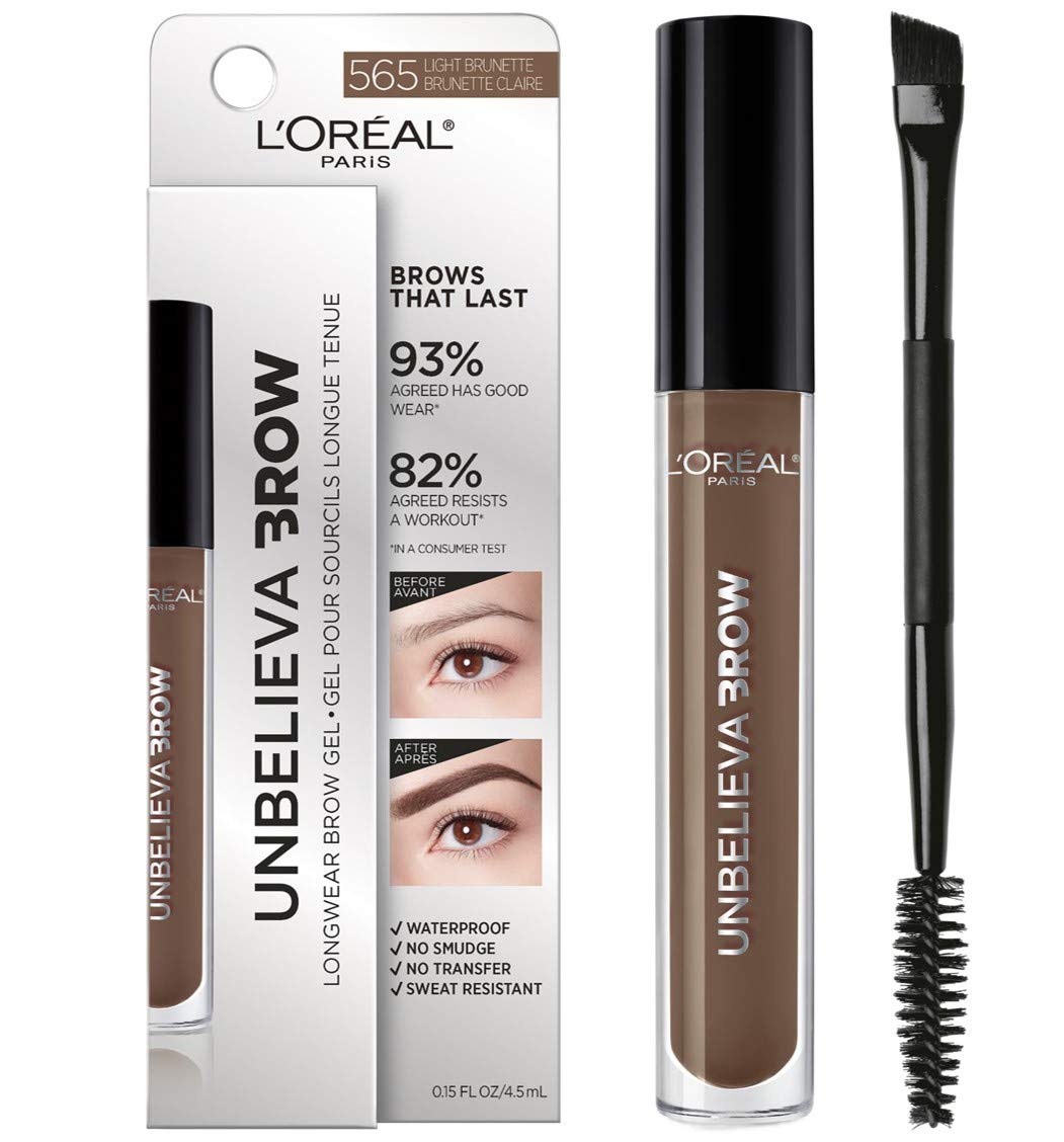 L'Oreal Paris Unbelieva-Brow brow gel brush closeup for precise application.