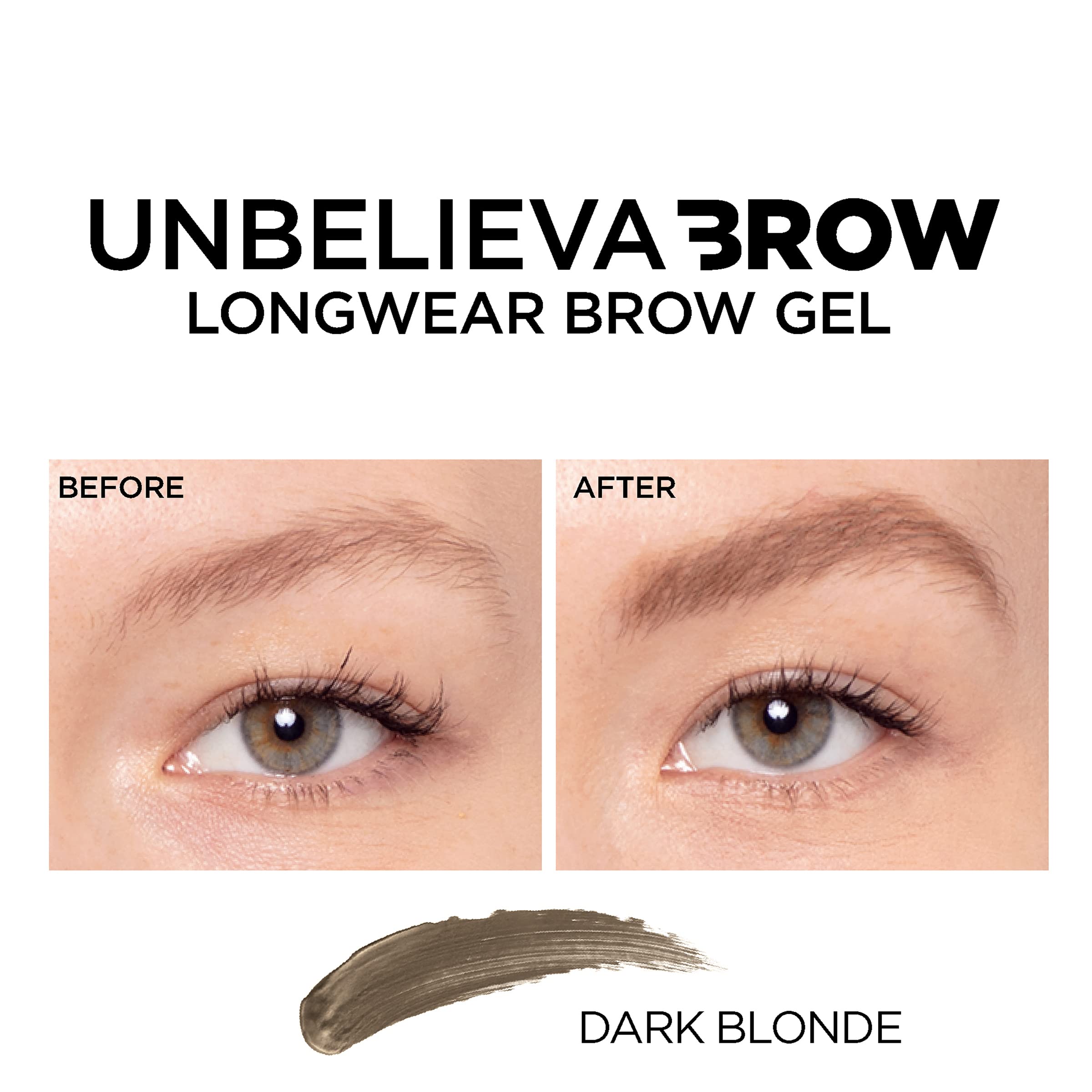 L'Oreal Paris Unbelieva-Brow dark blonde shade swatch for natural look