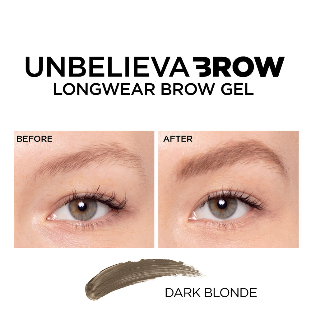 L'Oreal Paris Unbelieva-Brow dark blonde shade swatch for natural look