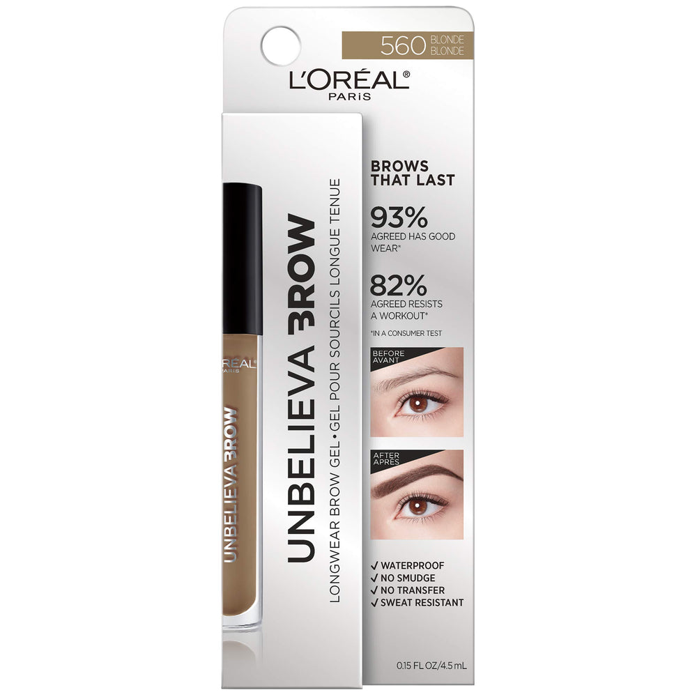 L'Oreal Paris Unbelieva-Brow demonstrates waterproof film that seals pigment on brow hairs.