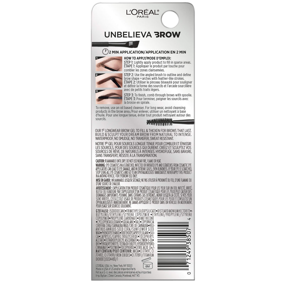 L'Oreal Paris Unbelieva-Brow swatches show natural to bold color options
