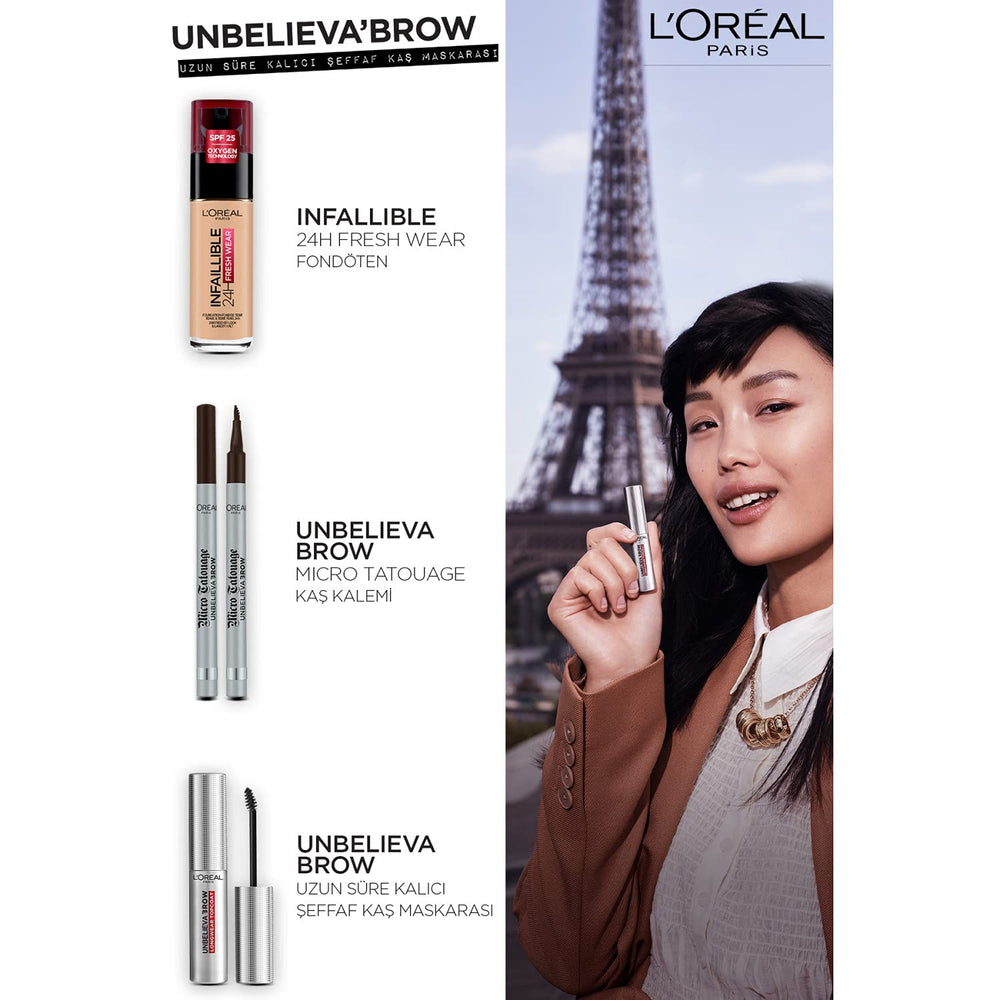 L'Oreal Paris Unbelievabrow topcoat precise brush means quick, precise brow finishing