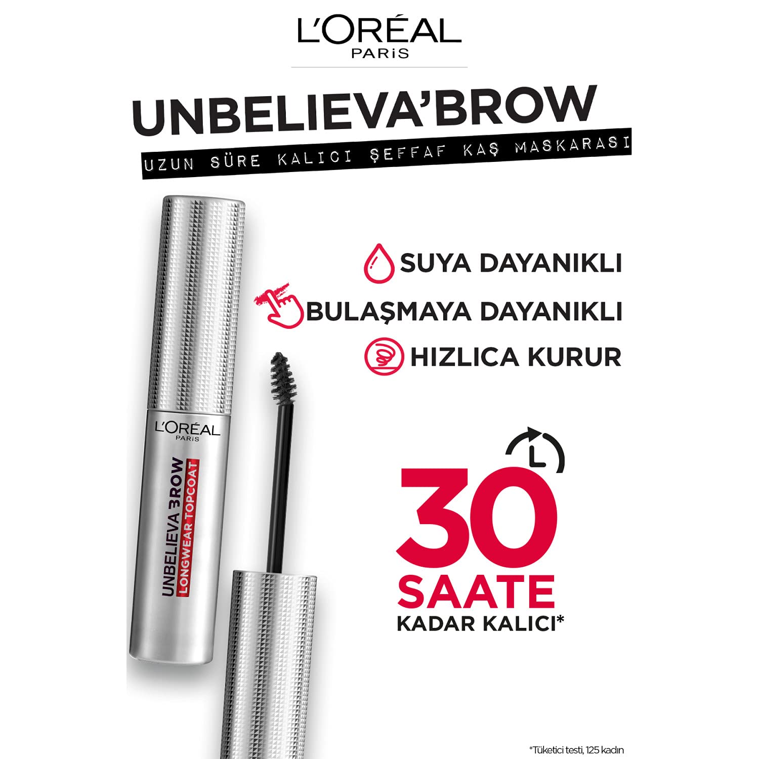 L'Oreal Paris Unbelievabrow topcoat quick-dry formula speeds up routine without clumping