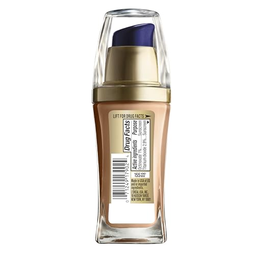 L’Oréal Paris Visible Lift Serum Absolute Foundation swatch in Honey Beige illustrating radiant, even tone.