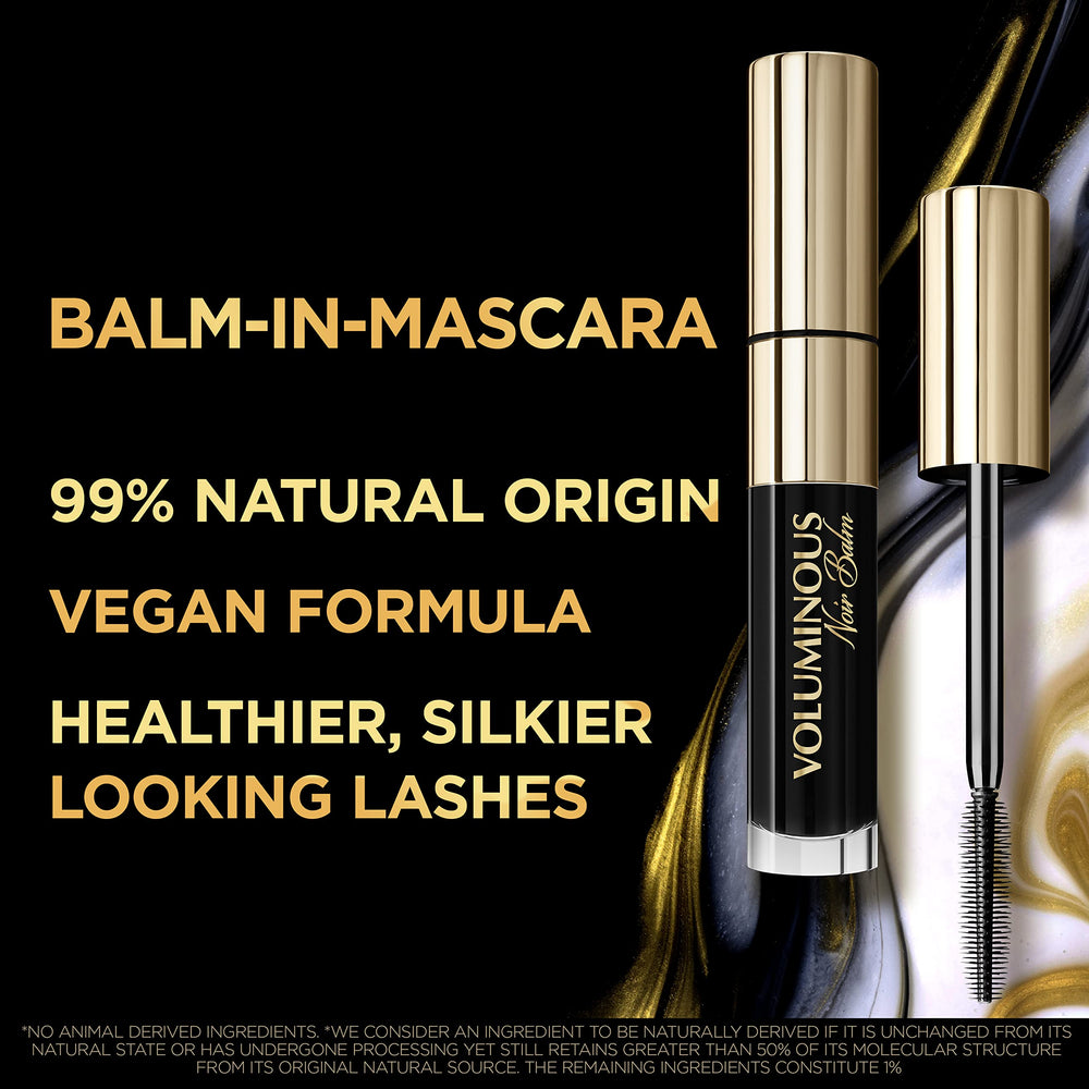 Close-up of lashes with Voluminous Brown Balm mascara.