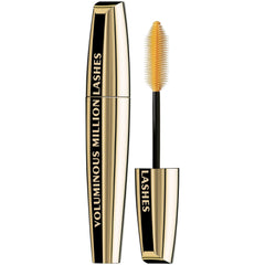 L'Oreal Paris Voluminous Million Lashes Mascara brush demonstrates amplified volume for defined lashes.