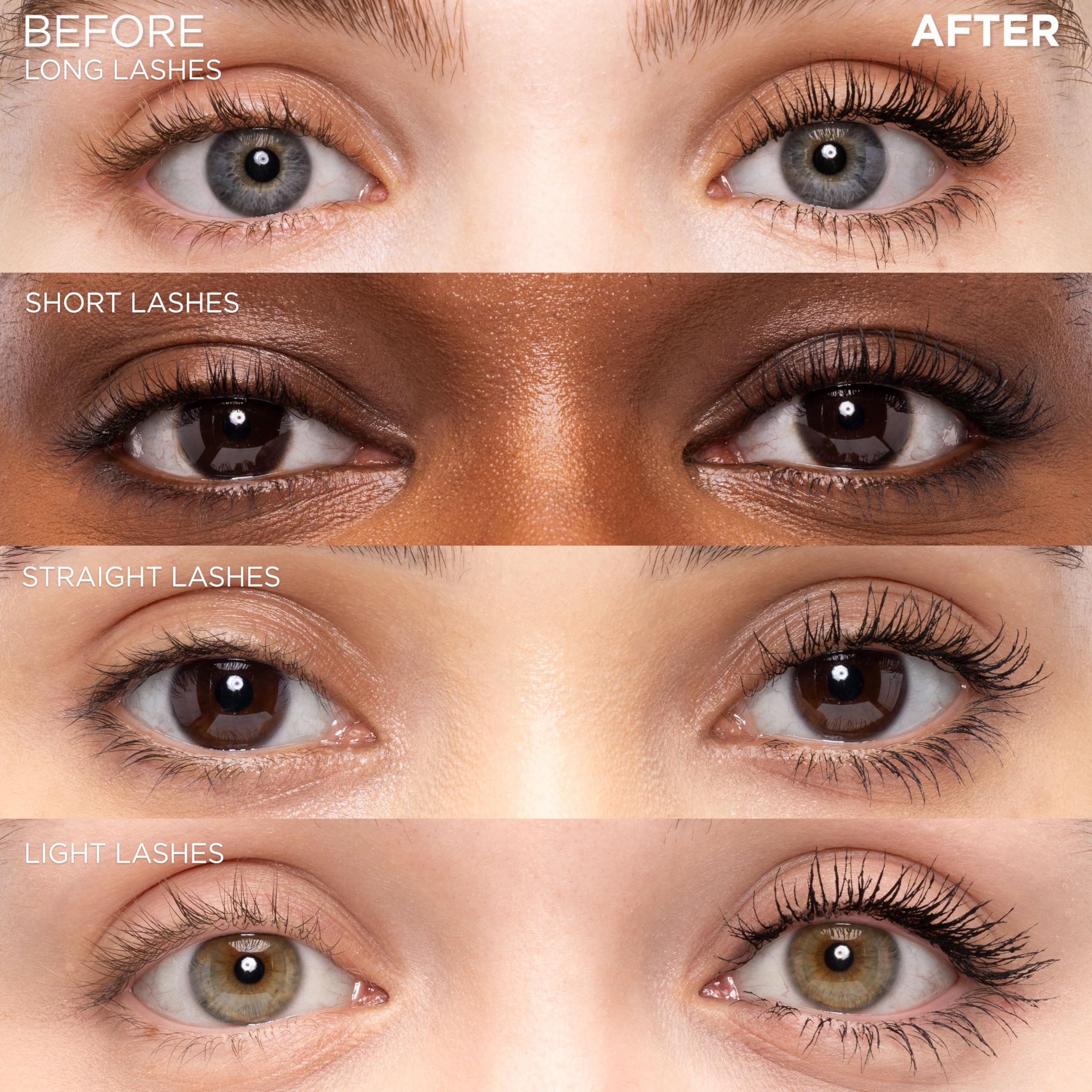 L'Oreal Paris Voluminous Original Mascara on bare lashes illustrates natural look potential.