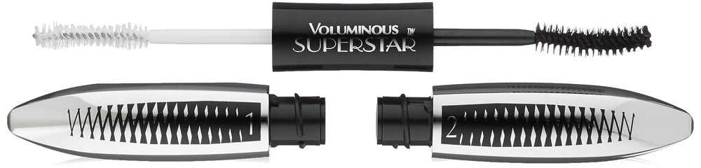 L’Oréal Paris Voluminous Superstar primer close-up showing a smooth lash base.