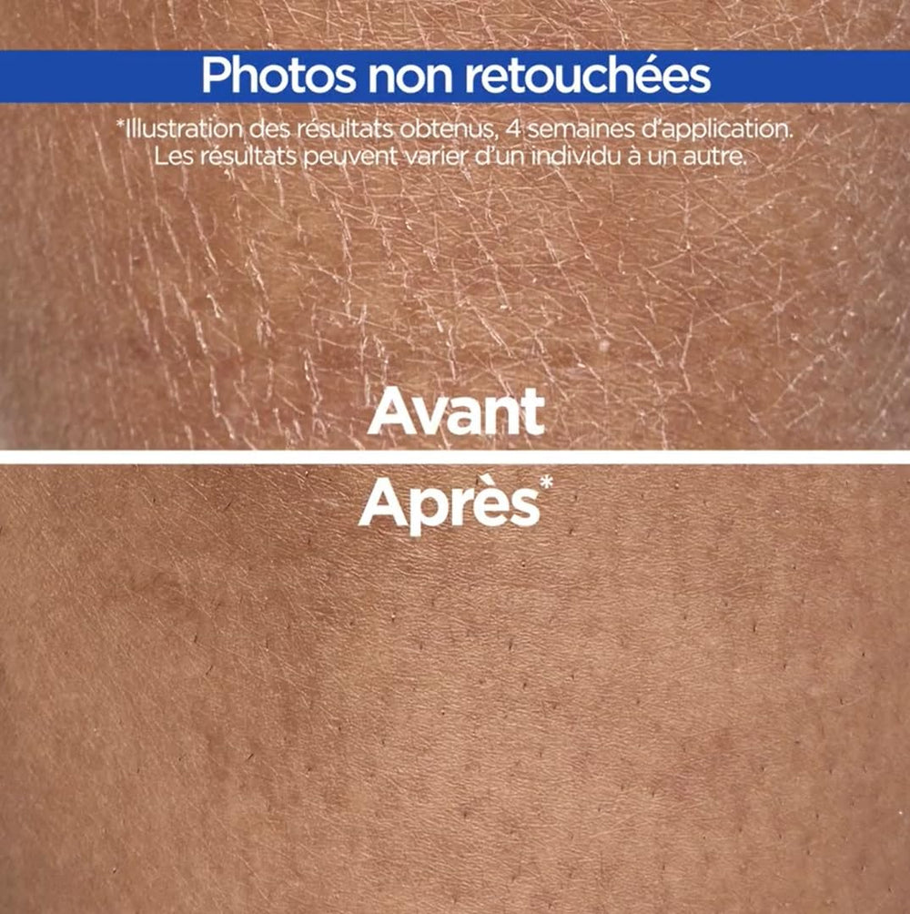 Texture swatch demonstrates smoothing effect of Mixa Cica Repair Cream.